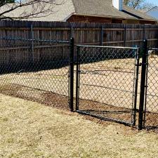 Black-Chainlink-Dog-Area-for-local-rescue-foster-in-Norman-OK 0