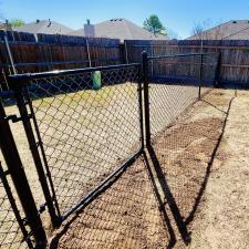 Black-Chainlink-Dog-Area-for-local-rescue-foster-in-Norman-OK 1