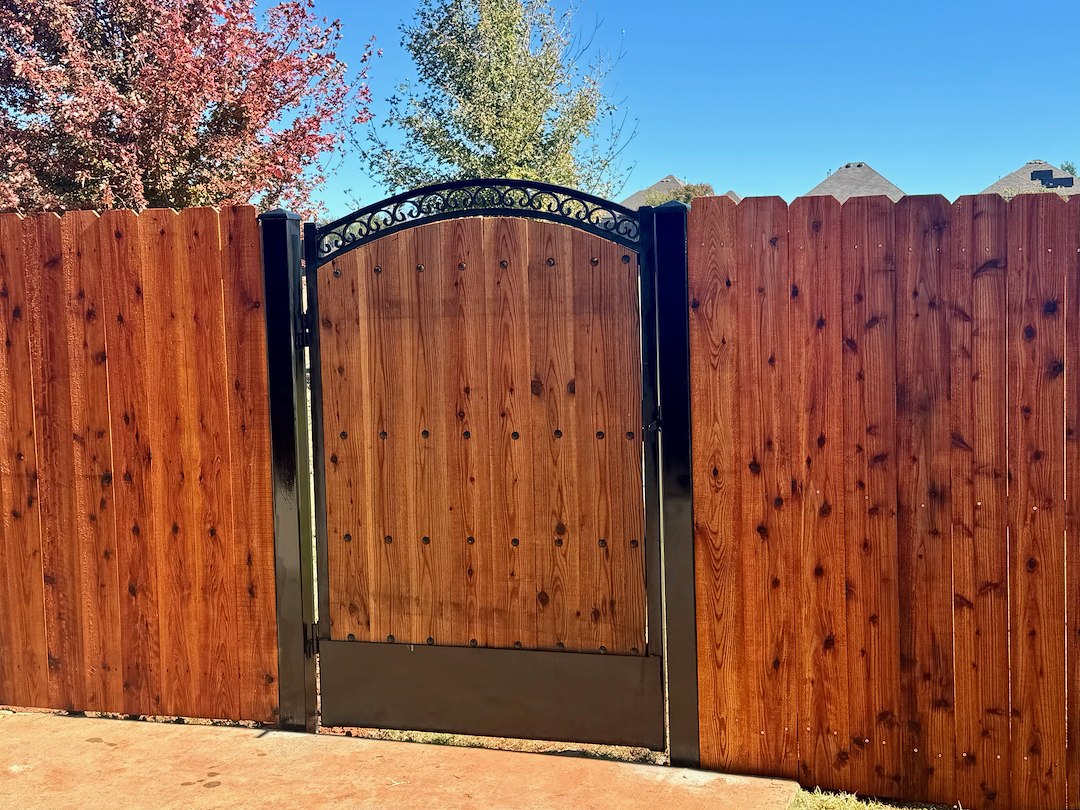 One of a kind gate installation hand crafted by our certified welders!