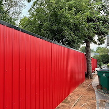 Ravishing-Red-Sheet-Metal-Fence-completed-in-OKC 2