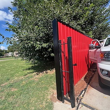 Ravishing-Red-Sheet-Metal-Fence-completed-in-OKC 5