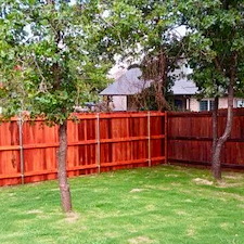 Redwood-Stain-job-on-a-brand-new-Cedar-fence 3