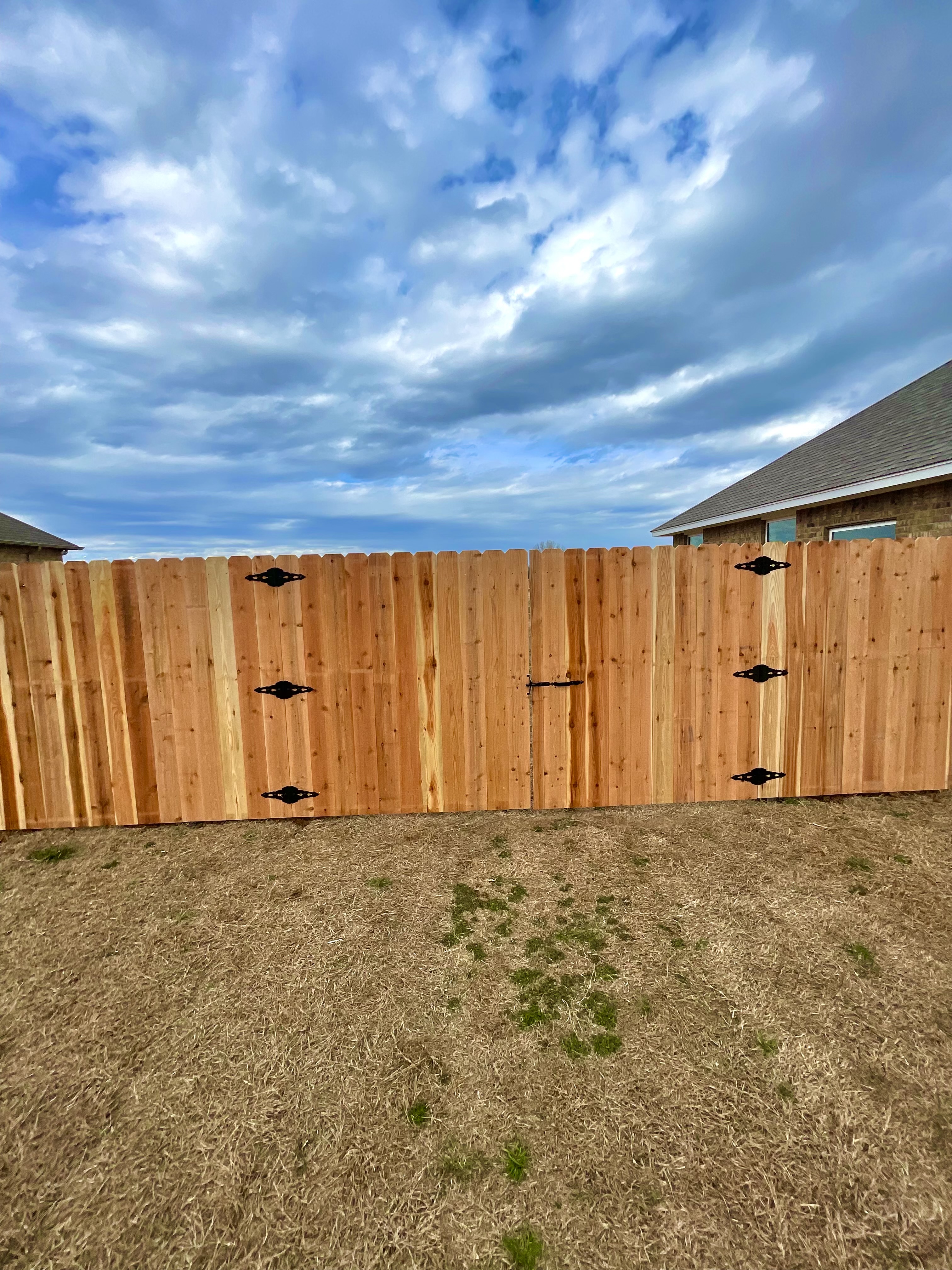 Swooning over this beautiful Cedar fence! Strong, durable fence installation completed in Purcell, Oklahoma.